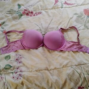 Victoria's Secret Mauve Lace-Trim Push-Up Bra